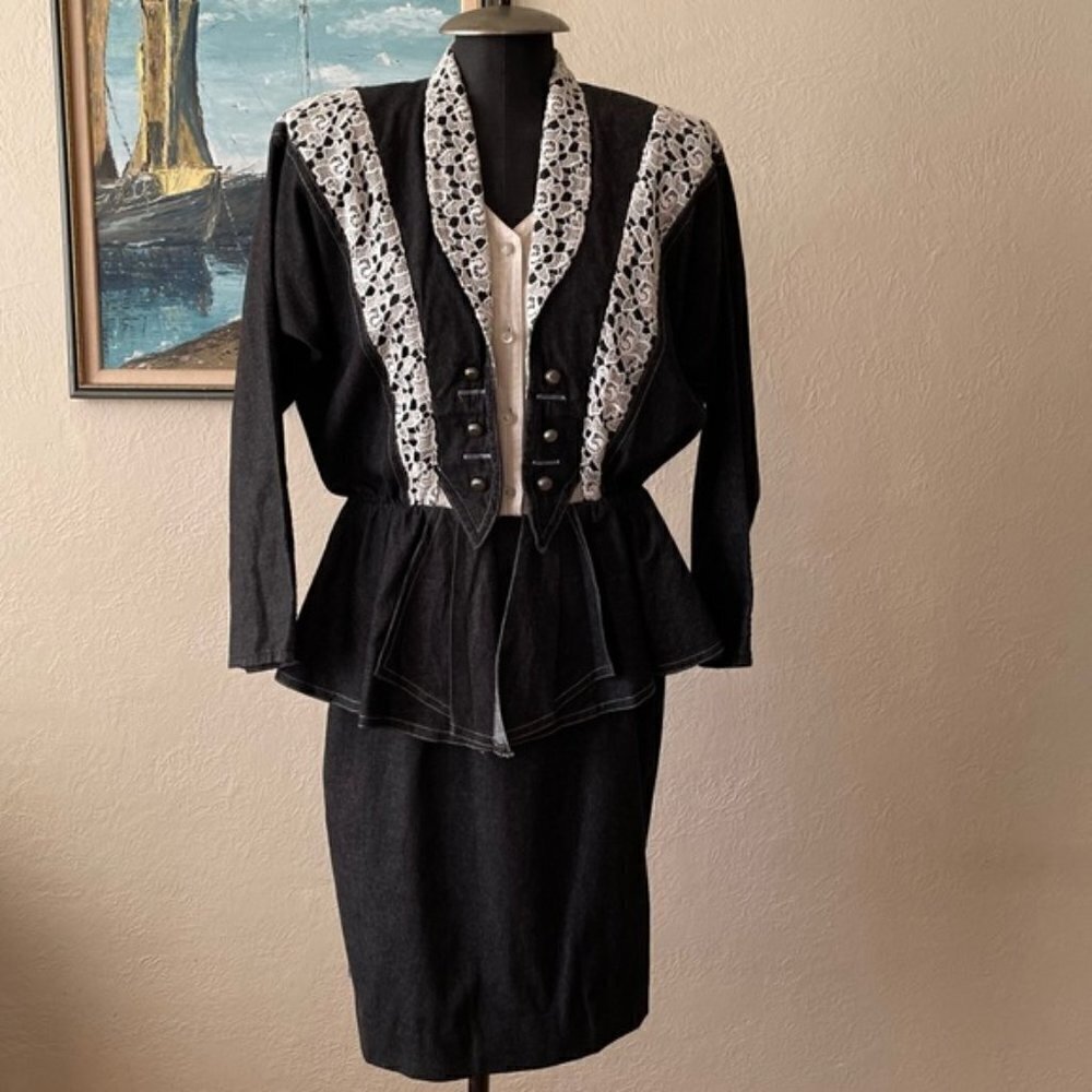 VINTAGE 1980s denim dress size 7/8